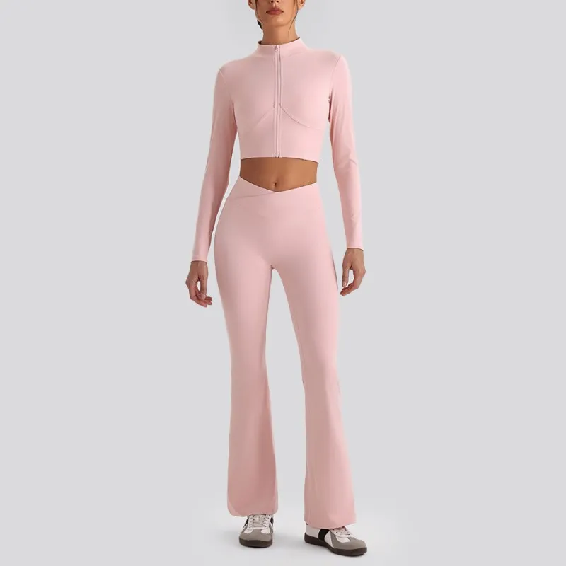 Gym Clothing Active Wear Yoga Set Bra Jackets Tight Fitting Short Top Casual Fitness Suit Women Yoga Sets FGBYW610+YW612+KW473