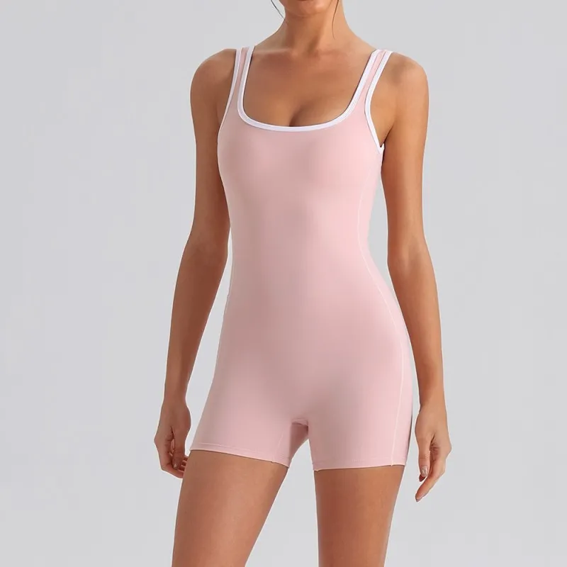 Women's Yoga Jumpsuit Backless Workout Spandex/Nylon Four-Way Stretch Quick Dry Tummy Control Butt Lifting One Piece Gym Suit FGYW1028L