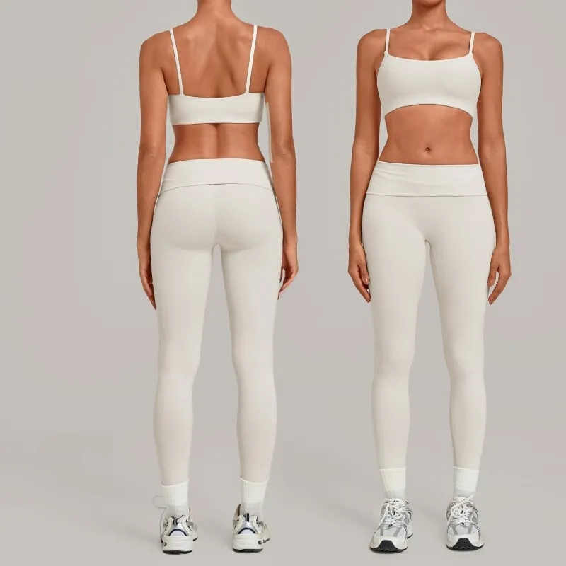 Women's Solid Sports Yoga Wear Bra Leggings Breathable Fitness 2- Piece Yoga Set Spandex/Nylon FGB1192+3301