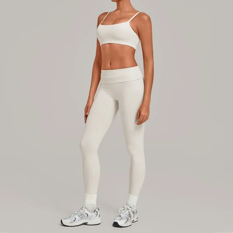 Women's Solid Sports Yoga Wear Bra Leggings Breathable Fitness 2- Piece Yoga Set Spandex/Nylon FGB1192+3301
