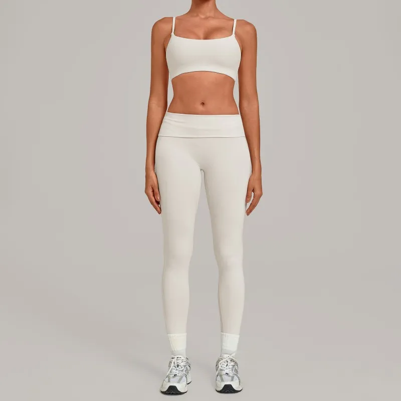 Women's Solid Sports Yoga Wear Bra Leggings Breathable Fitness 2- Piece Yoga Set Spandex/Nylon FGB1192+3301