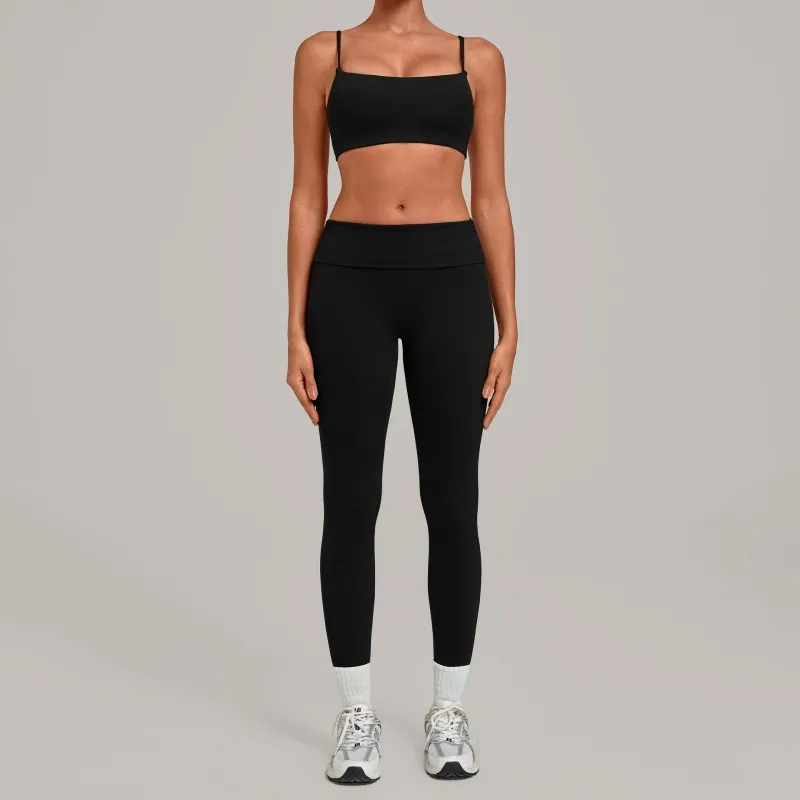 Women's Solid Sports Yoga Wear Bra Leggings Breathable Fitness 2- Piece Yoga Set Spandex/Nylon FGB1192+3301