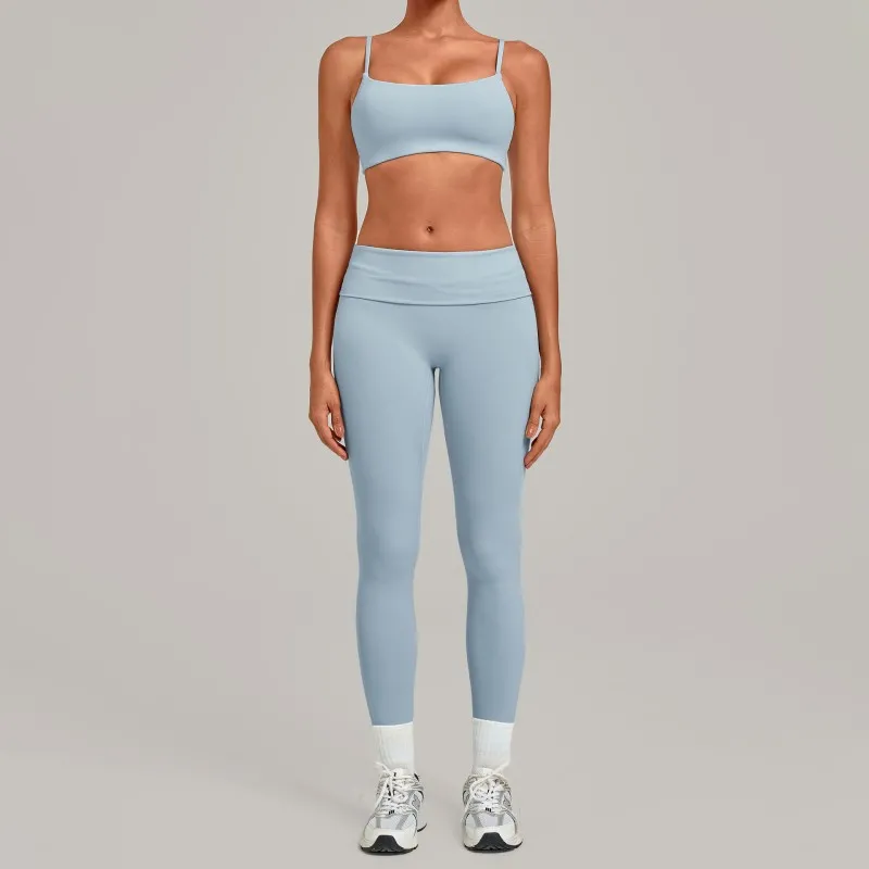 Women's Solid Sports Yoga Wear Bra Leggings Breathable Fitness 2- Piece Yoga Set Spandex/Nylon FGB1192+3301