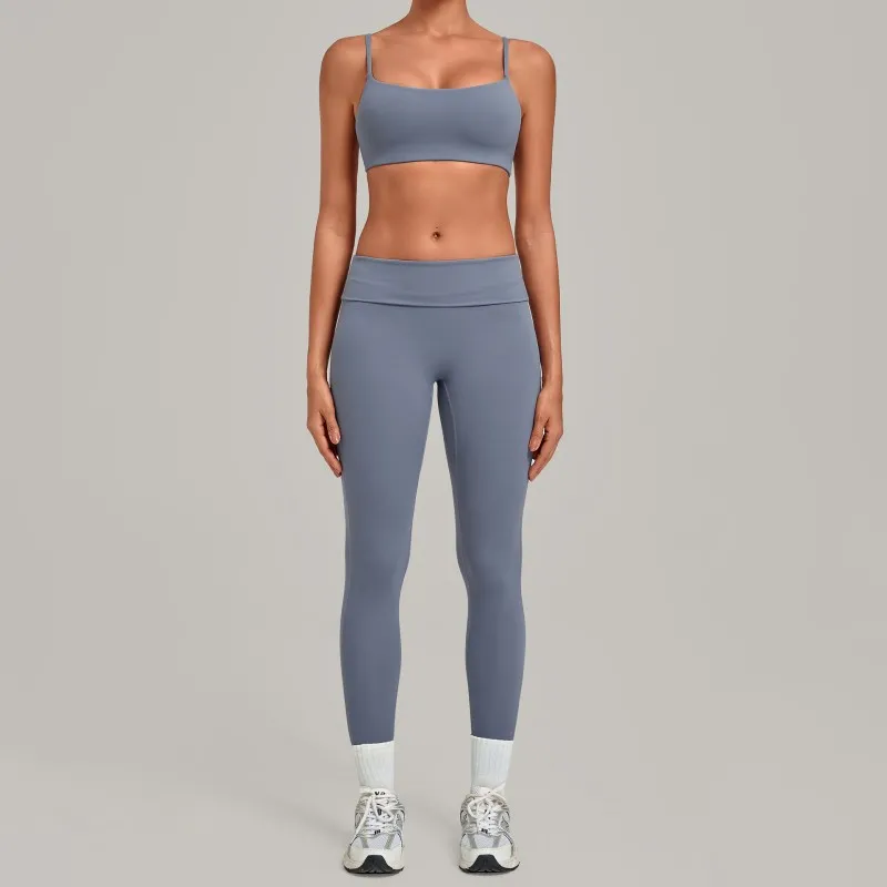 Grey-blue bra+leggings
