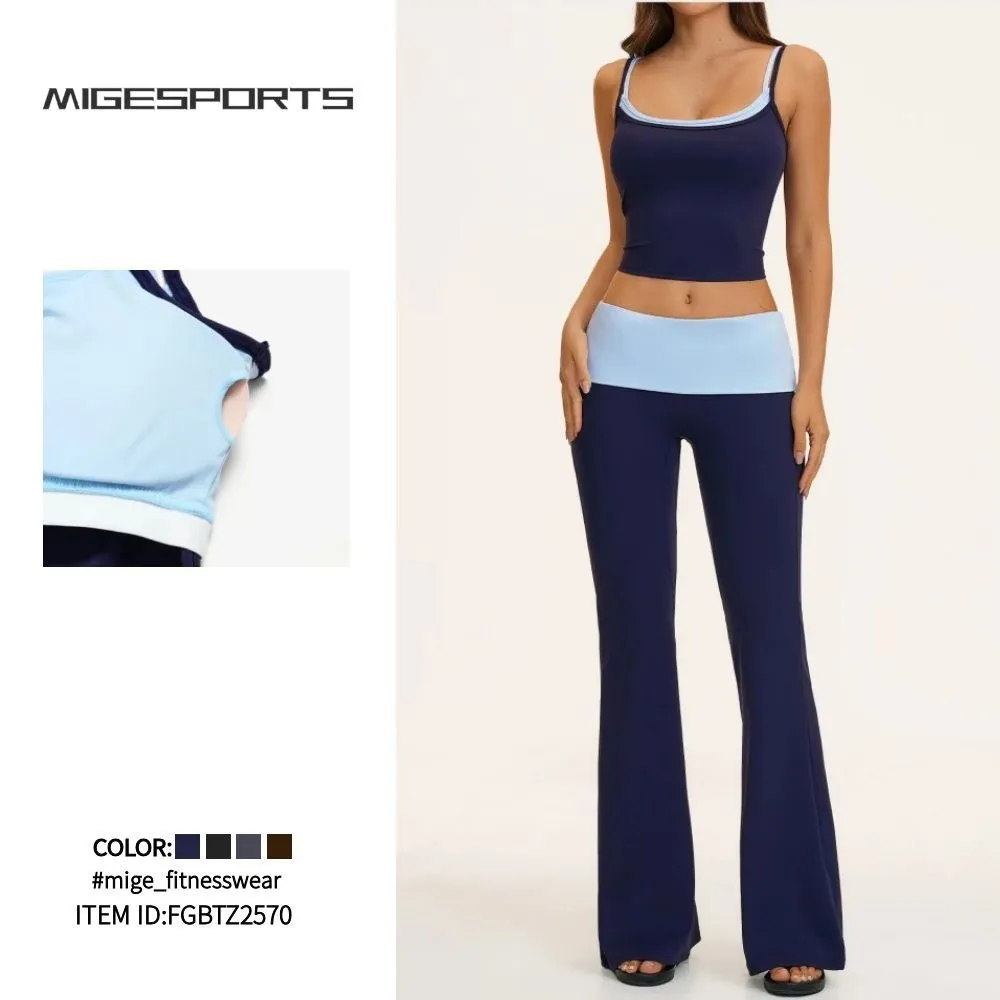 New Arrivals Tube Top Singlets Shorts Flare Leggings 4 Piece Yoga Sets Nylon Women's Activewear Workout Sets for Women FGBTZ2570