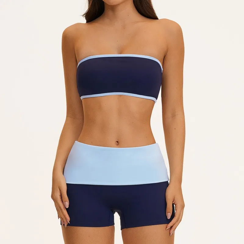 New Arrivals Tube Top Singlets Shorts Flare Leggings 4 Piece Yoga Sets Nylon Women's Activewear Workout Sets for Women FGBTZ2570