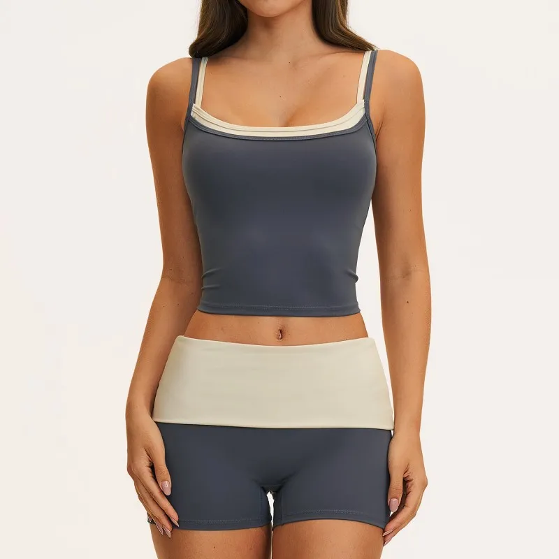 New Arrivals Tube Top Singlets Shorts Flare Leggings 4 Piece Yoga Sets Nylon Women's Activewear Workout Sets for Women FGBTZ2570