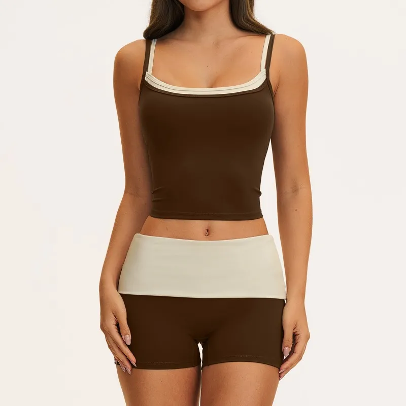 New Arrivals Tube Top Singlets Shorts Flare Leggings 4 Piece Yoga Sets Nylon Women's Activewear Workout Sets for Women FGBTZ2570