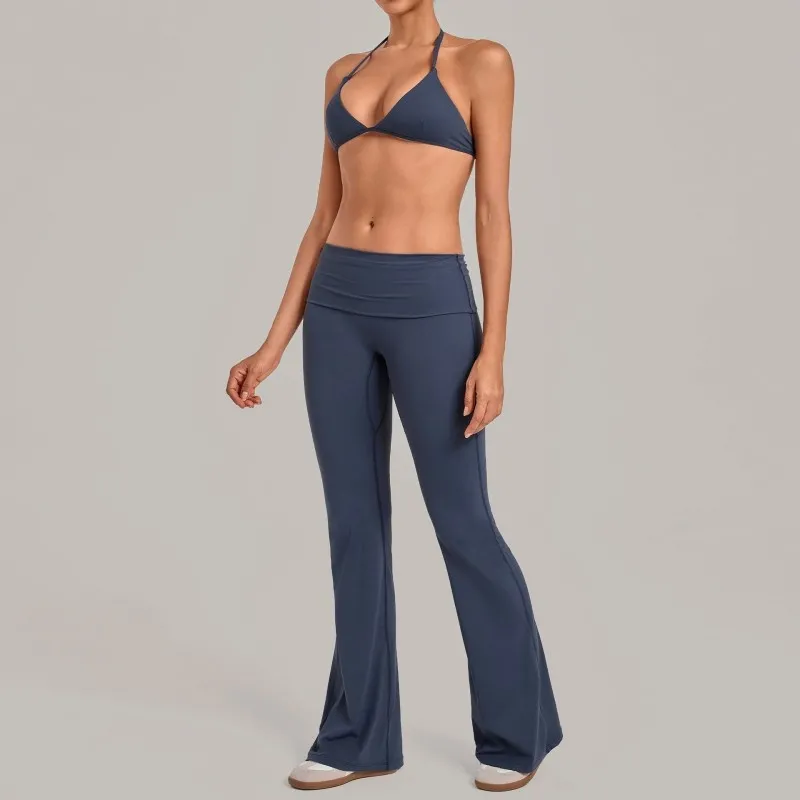 Yoga Fitness Workout Gym Active Sports Bra With Flare Leggings Set for Women FGB1221+2257