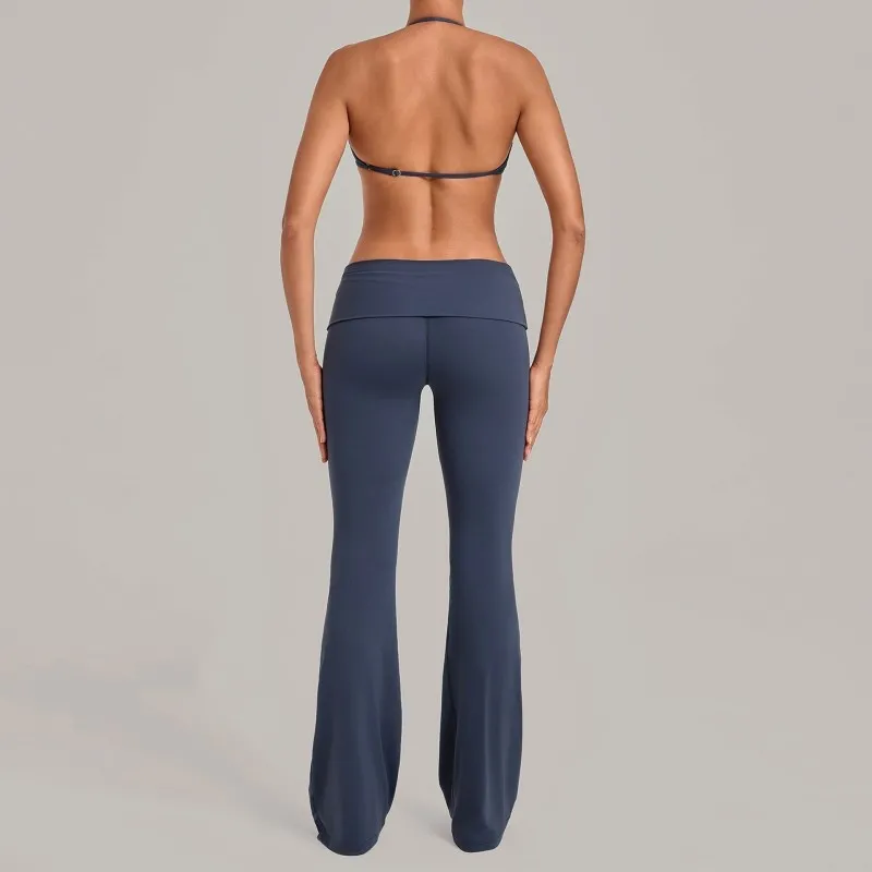 Yoga Fitness Workout Gym Active Sports Bra With Flare Leggings Set for Women FGB1221+2257