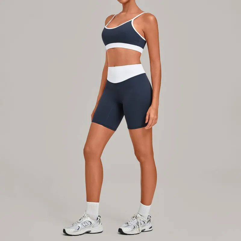 Yoga Set Women 2 Piece Outfit High Waist Shorts 4 Way Stretch Quick Dry Gym Fitness Wear FGB6211+5397
