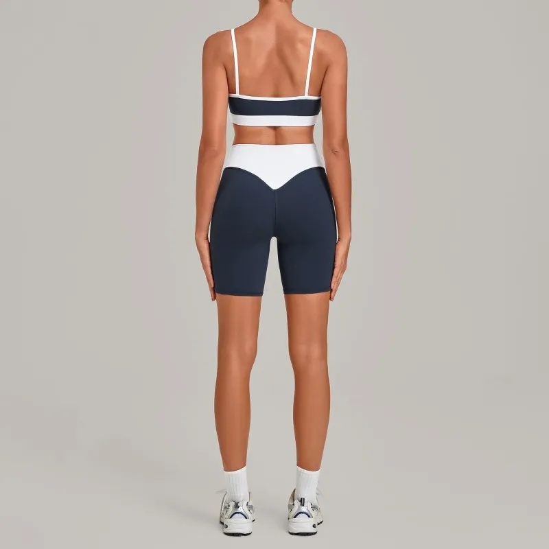 Yoga Set Women 2 Piece Outfit High Waist Shorts 4 Way Stretch Quick Dry Gym Fitness Wear FGB6211+5397