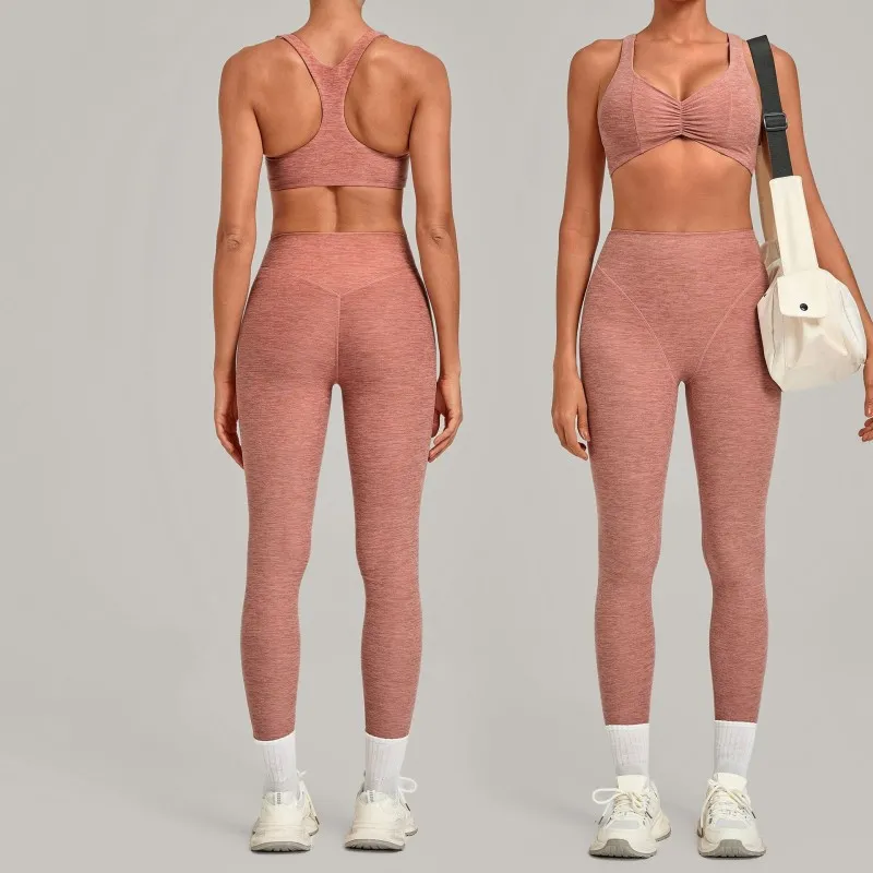 Women Fitness Wear Quick Dry Soft 4 Way Stretch Two Piece Yoga Set Bra High Waist Leggings FGB9291+1567