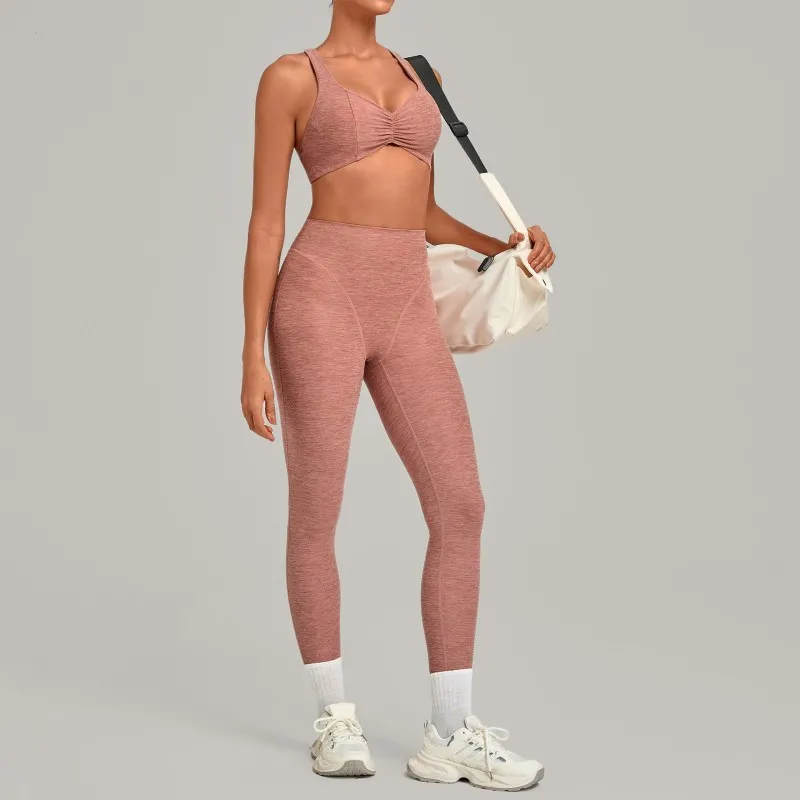 Women Fitness Wear Quick Dry Soft 4 Way Stretch Two Piece Yoga Set Bra High Waist Leggings FGB9291+1567