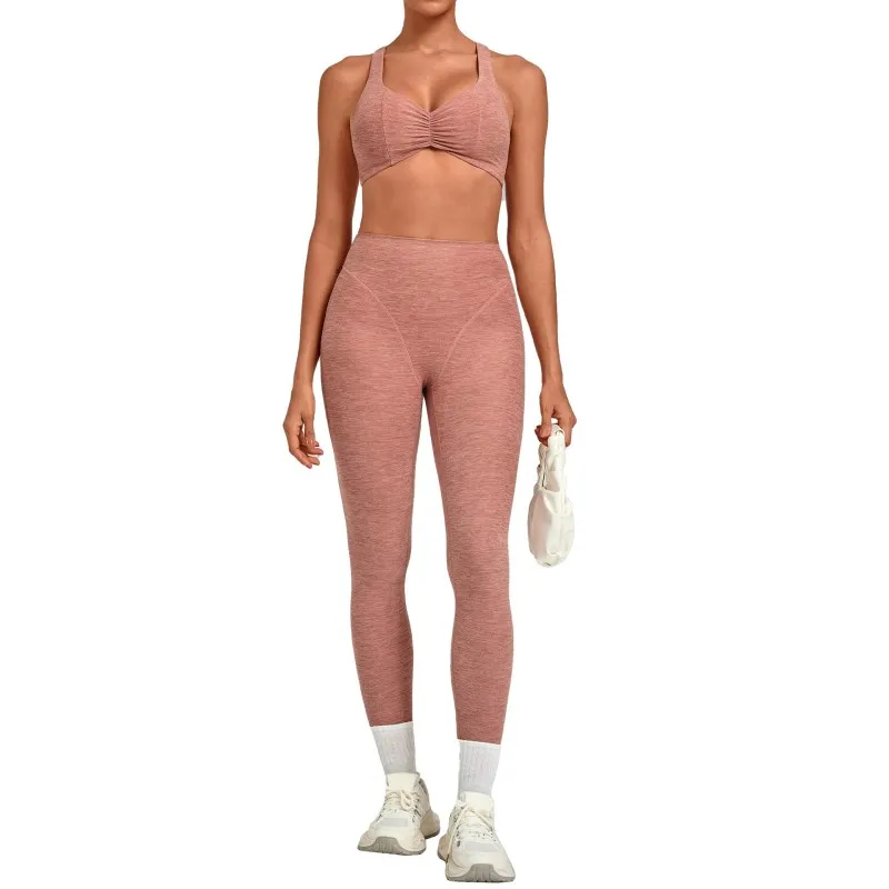 Women Fitness Wear Quick Dry Soft 4 Way Stretch Two Piece Yoga Set Bra High Waist Leggings FGB9291+1567