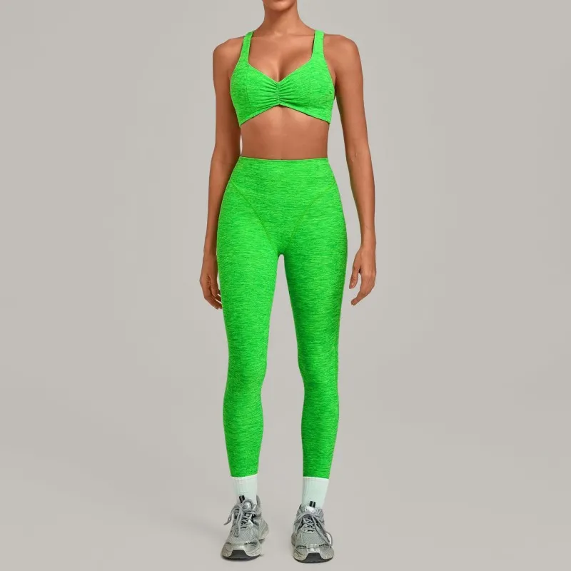Neon green bra+leggings