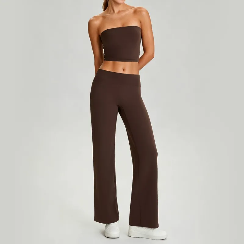 Brown tube singlets+pants