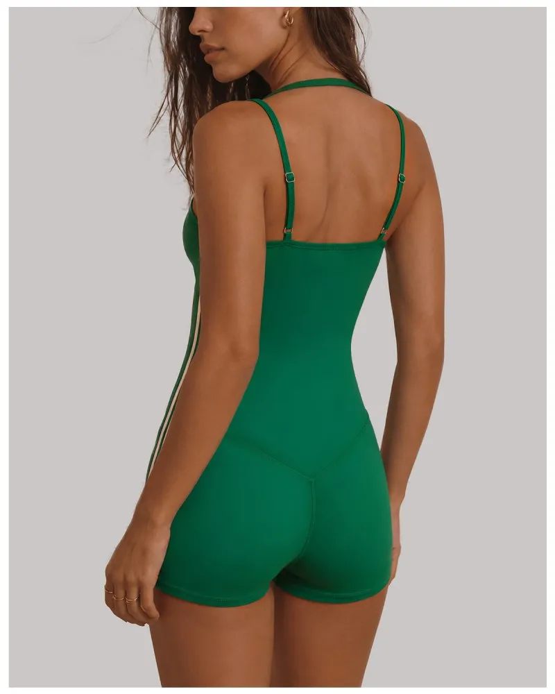 Women's Backless Yoga Workout Jumpsuit Shorts Lightweight Four-Way Stretch FGBYP26025