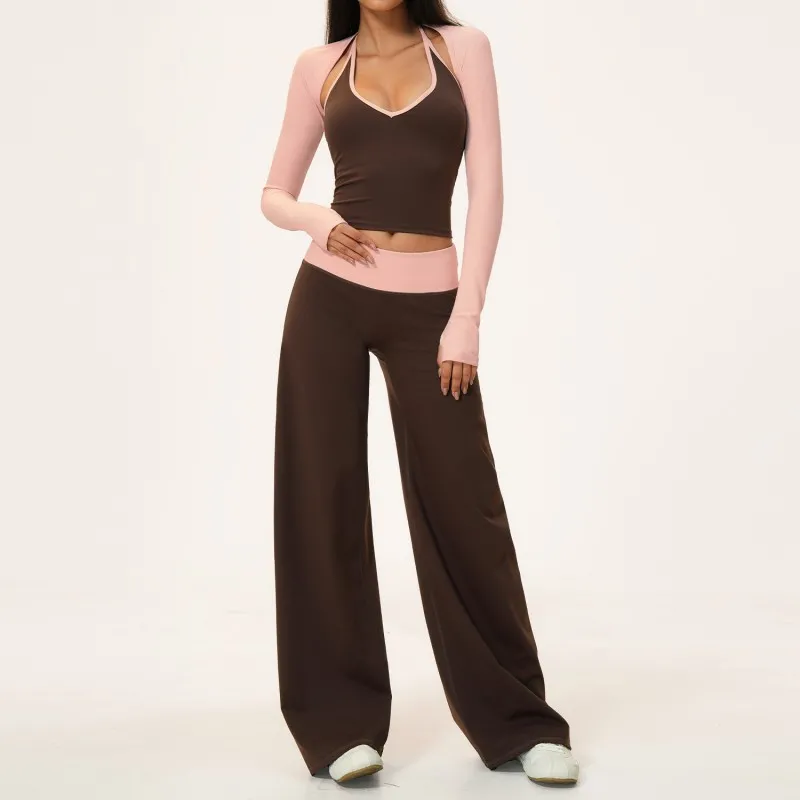 Brown&Peach singlets+tops+pants