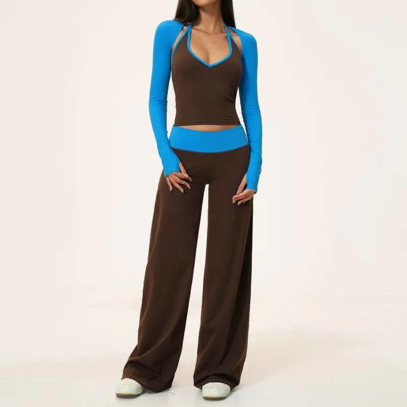 Brown& Blue singlets+tops+pants