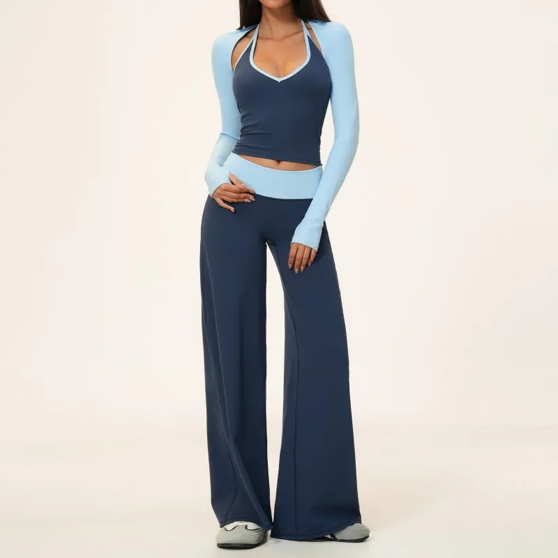 Dark blue&Light blue singlets+tops+pants
