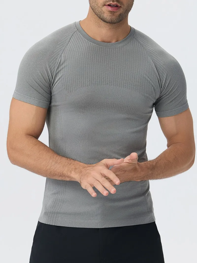 Mens Workout T Shirt Quick Dry Gym Training Apparel Men Gym Tee Lightweight Breathable Fitness Wear EFGBYEL-L53