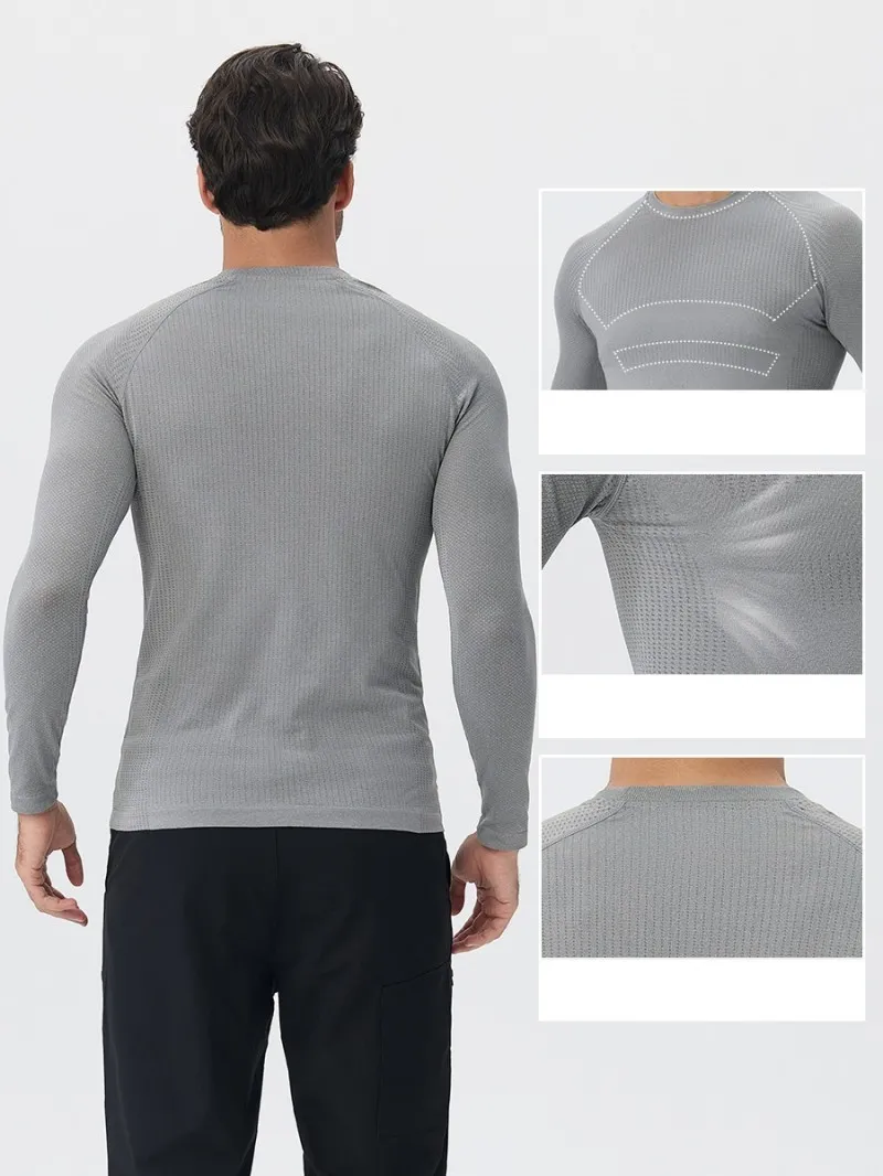 Wholesale Fitness Men Long Sleeve Running Sports Gym Seamless EFGBYEL-L56