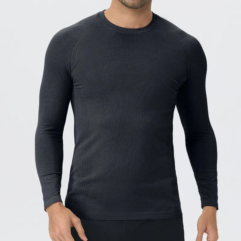 Wholesale Fitness Men Long Sleeve Running Sports Gym Seamless EFGBYEL-L56