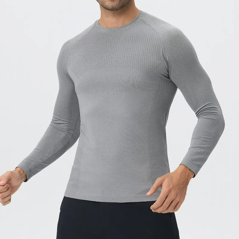 Wholesale Fitness Men Long Sleeve Running Sports Gym Seamless EFGBYEL-L56