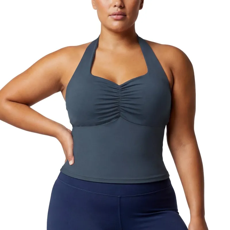 Singlets Sports Yoga Vest Women Fitness Tank Top Gym Open Back Bra Running Workout Halter FGBPOYP26011