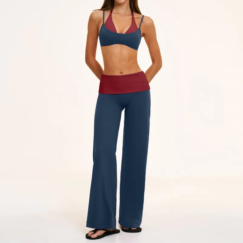 Dark Blue&Red bra+pants-2