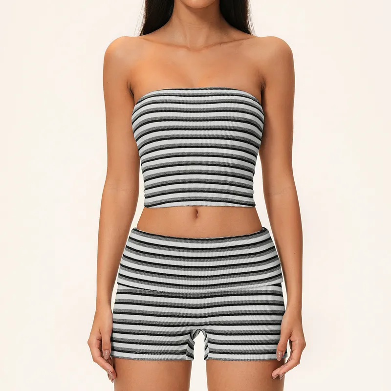 Black&White tube singlets+shorts