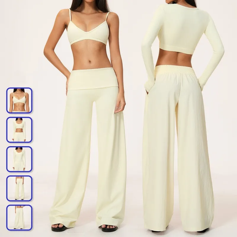 New Yoga Wear Gym Fitness Sets Workout Fitness Gym Wear High Waist Women Yoga Sets FGBTZ9599
