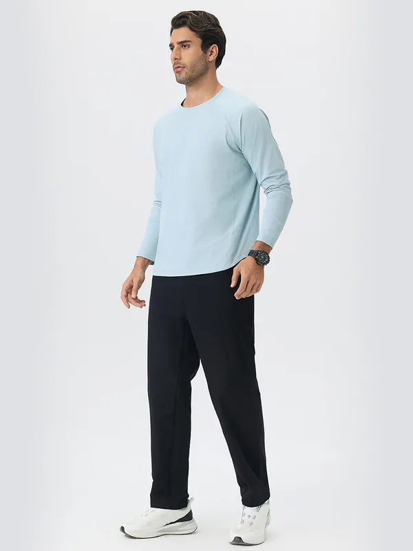 Solid Sports Long Sleeve Shirt Crew Neck Quick Drying Polyester Sports Yoga Fitness Running EFGBYEL-61529