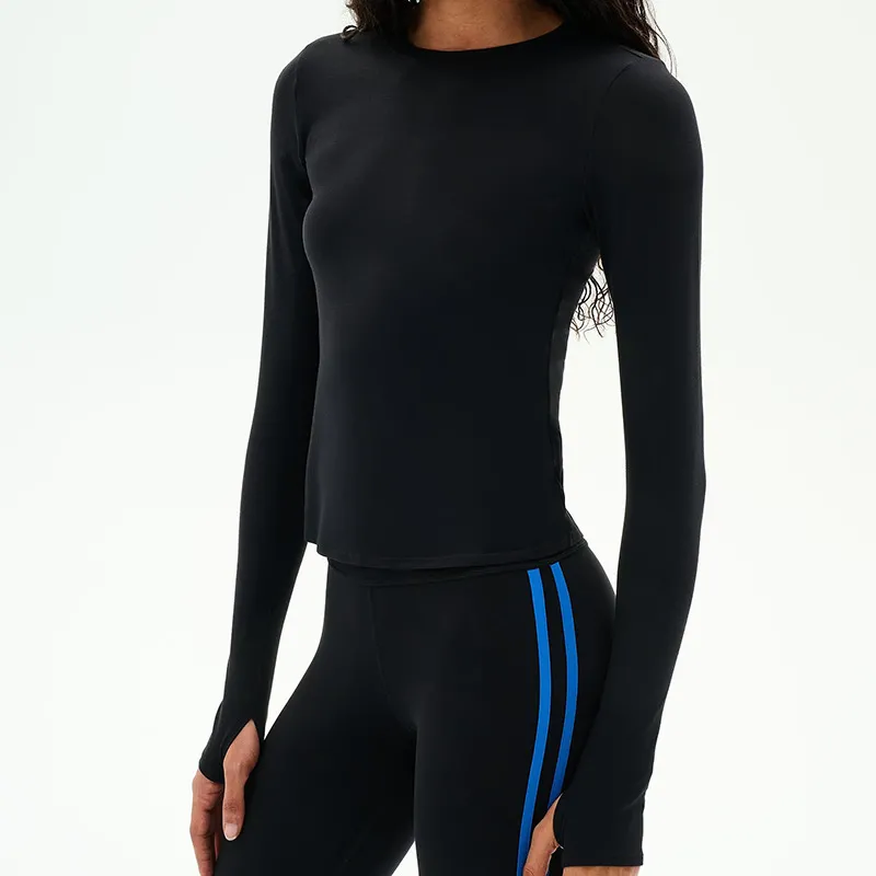 Women's Long-Sleeve Yoga Top for Running Sports Fitness & Pilates Breathable Workout Top FGBD9938