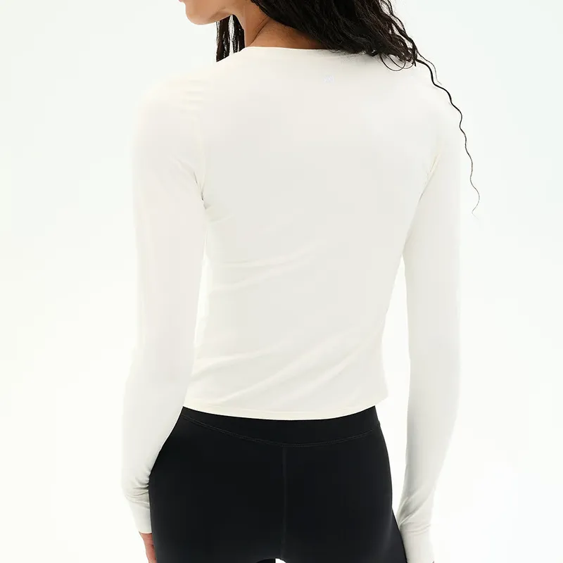 Women's Long-Sleeve Yoga Top for Running Sports Fitness & Pilates Breathable Workout Top FGBD9938