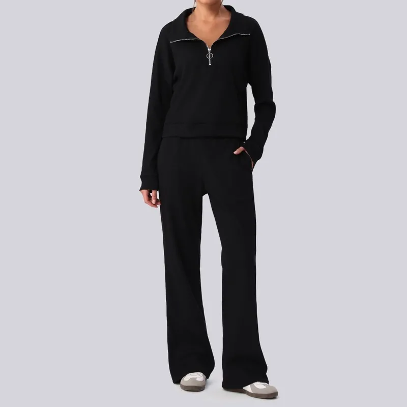 Black long sleeves tops+pants