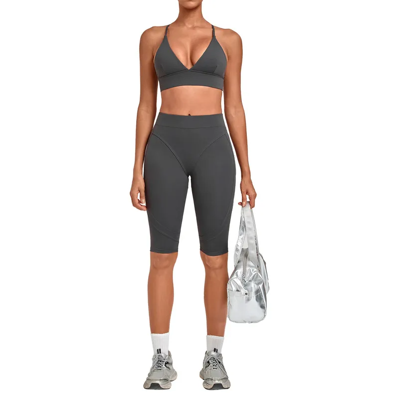 Comfortable Fitness Sexy Backless Set Breathable Yoga Bra Leggings Elastic Waist Woman Yoga Sets FGBQS1358+3729