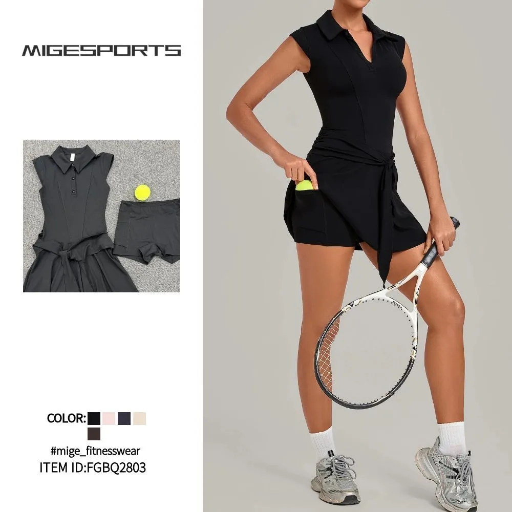 Women Running Workout Sports Girls Tennis Skirts With Built in Shorts Wear Tennis Skirts Dress FGBQS2803
