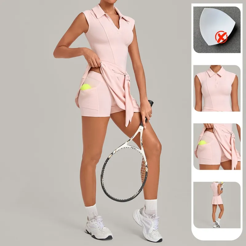 Women Running Workout Sports Girls Tennis Skirts With Built in Shorts Wear Tennis Skirts Dress FGBQS2803