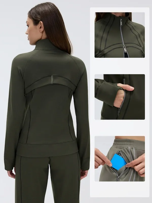 Yoga Set Jacket Pants Straight-Leg Pants 2-Piece Breathable Womens Gym FGBD26105+D26104