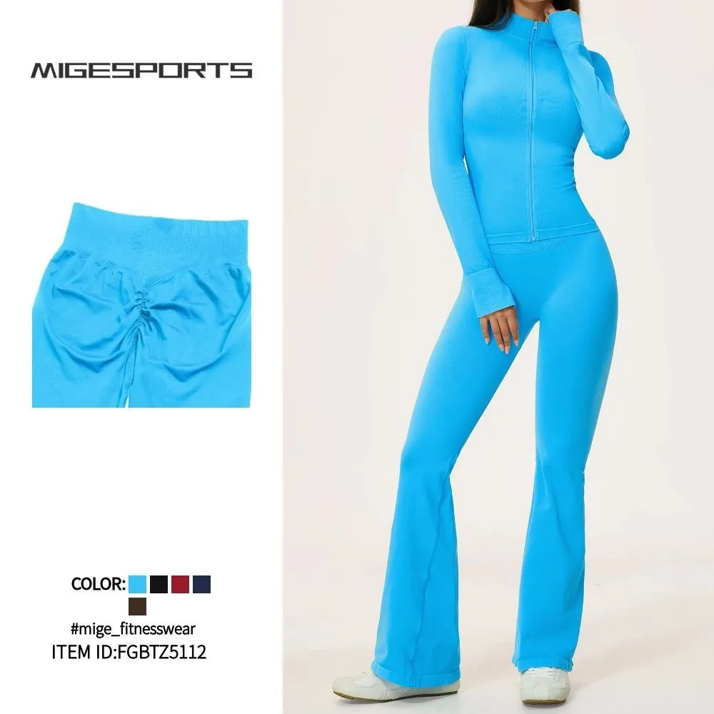 Custom Logo Solid Color 7 Pieces Sexy Sports Wear Fitness Gym Yoga Set Women Workout Clothing Sets for Women FGBTZ5112