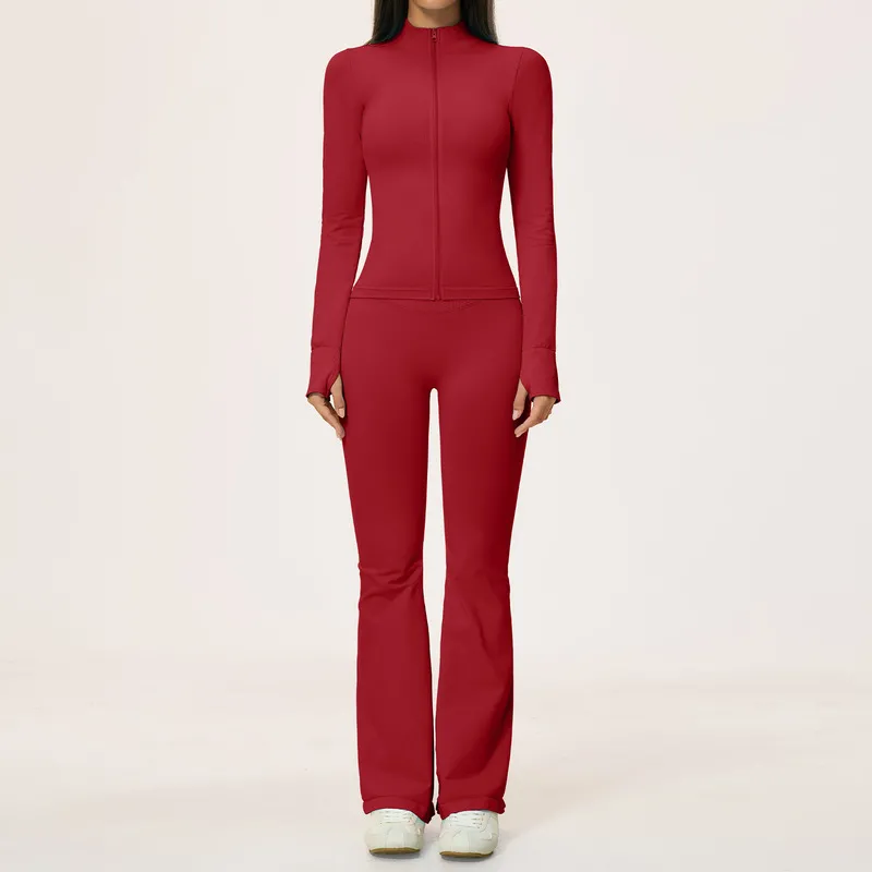 Red  jackets-2+bell-bottom pants