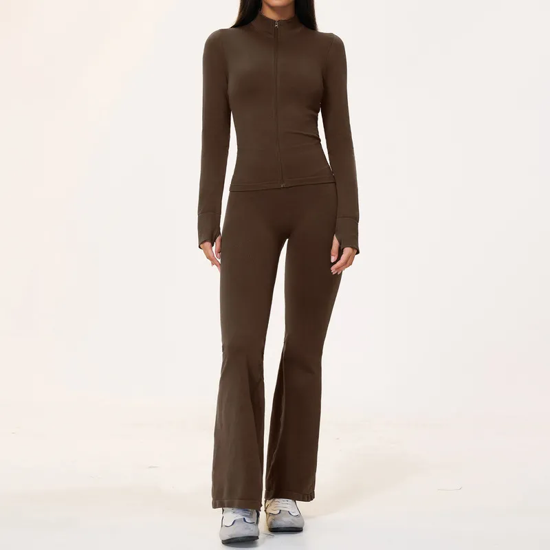 Brown  jackets-2+bell-bottom pants
