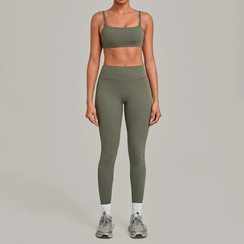 Khaki green bra+leggings