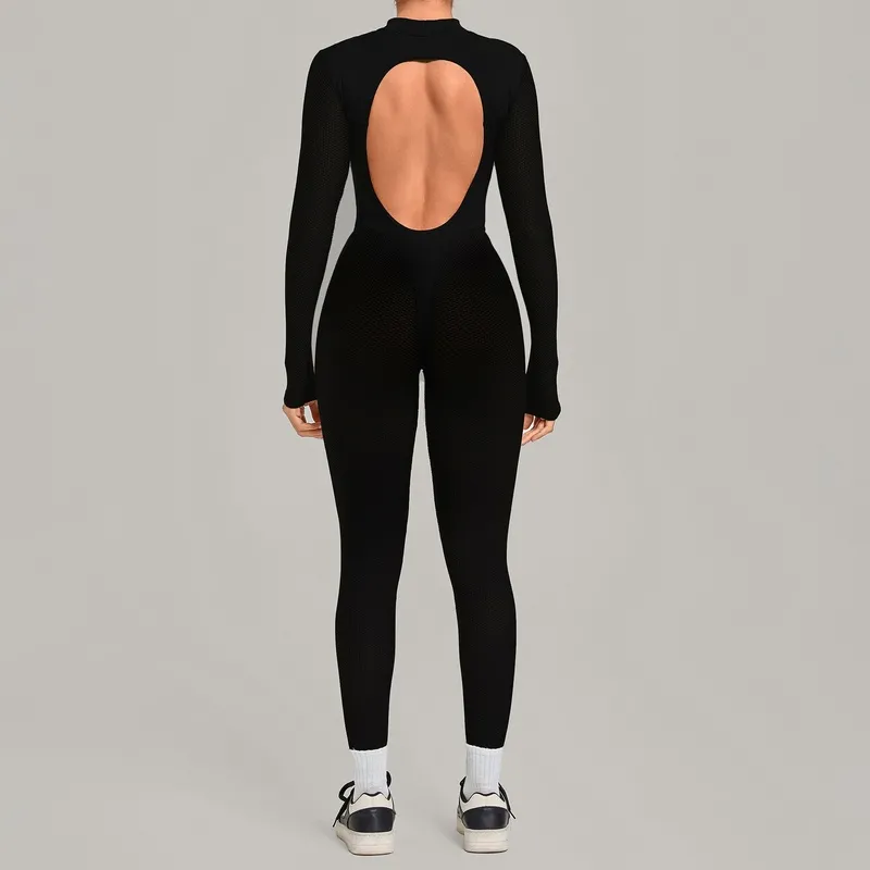 Women's Yoga Jumpsuit Soft Long Sleeve Jumpsuit Stretchy Sportswear Women Yoga Bodysuit FGBQS7802