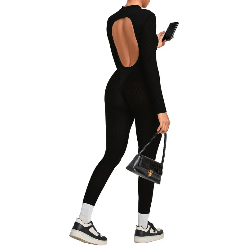 Women's Yoga Jumpsuit Soft Long Sleeve Jumpsuit Stretchy Sportswear Women Yoga Bodysuit FGBQS7802