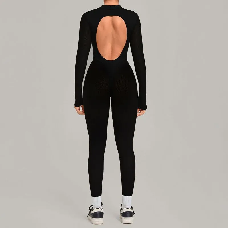 Women's Yoga Jumpsuit Soft Long Sleeve Jumpsuit Stretchy Sportswear Women Yoga Bodysuit FGBQS7802