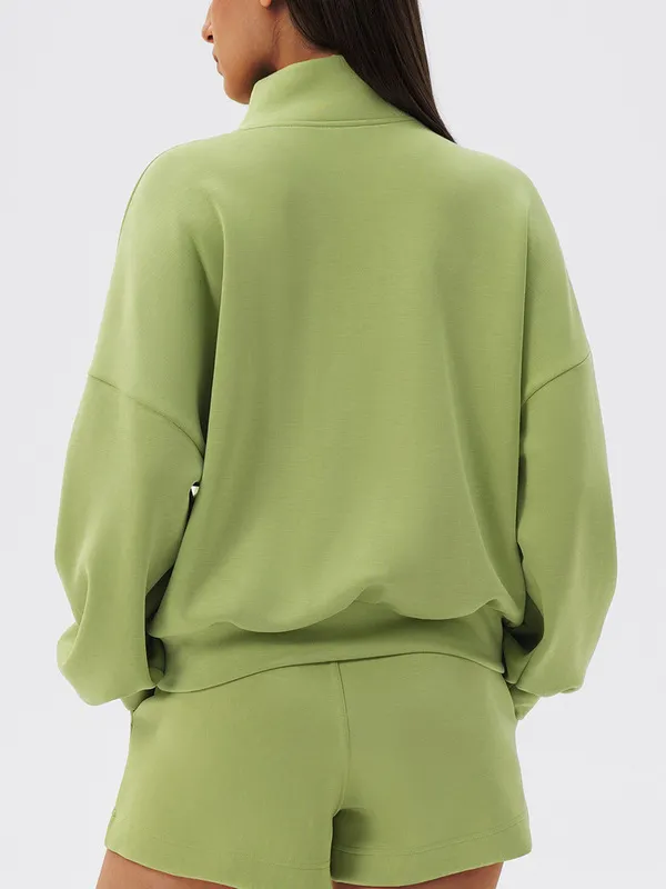 Half Zipper Fit Breathable Long Sleeve Front Gym Outdoor FGBYEL24301