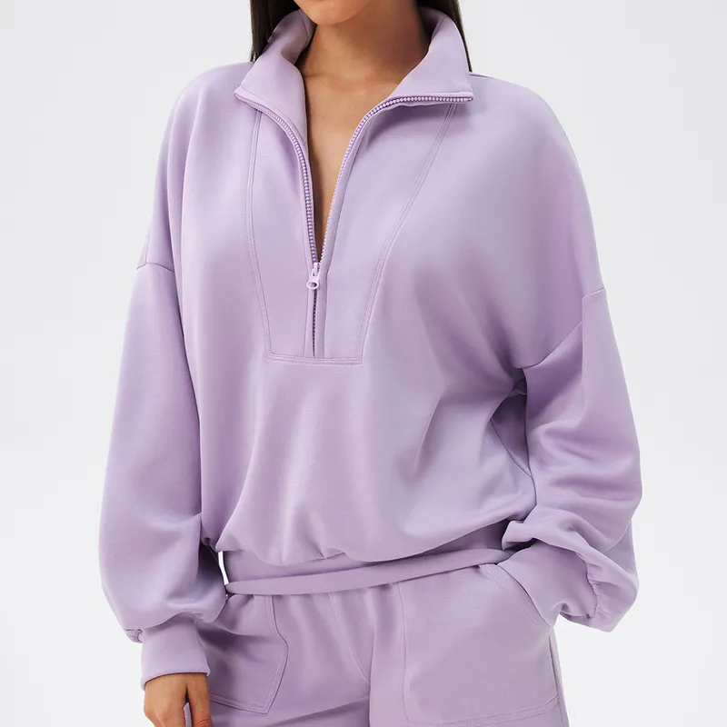Half Zipper Fit Breathable Long Sleeve Front Gym Outdoor FGBYEL24301